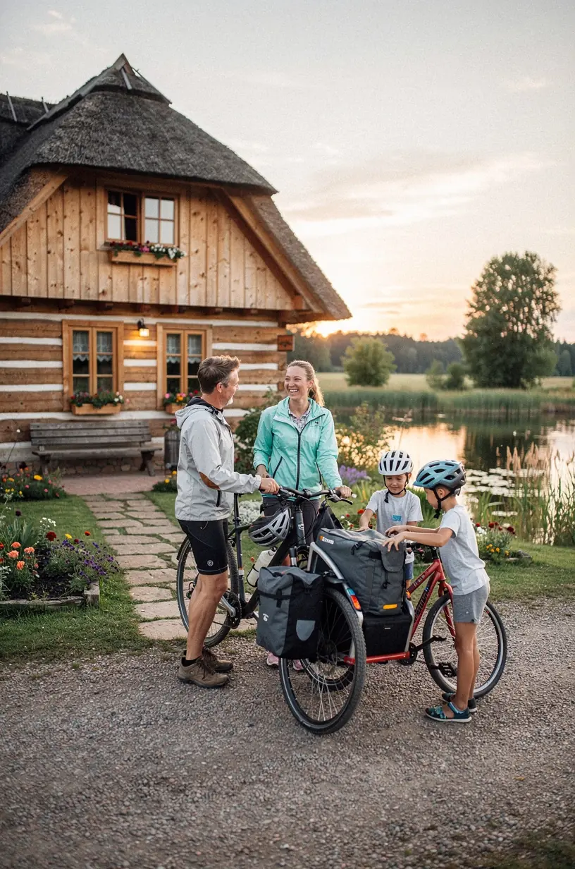 Naktsmītne ar velosipēda novietni un ērtībām velobraucējiem